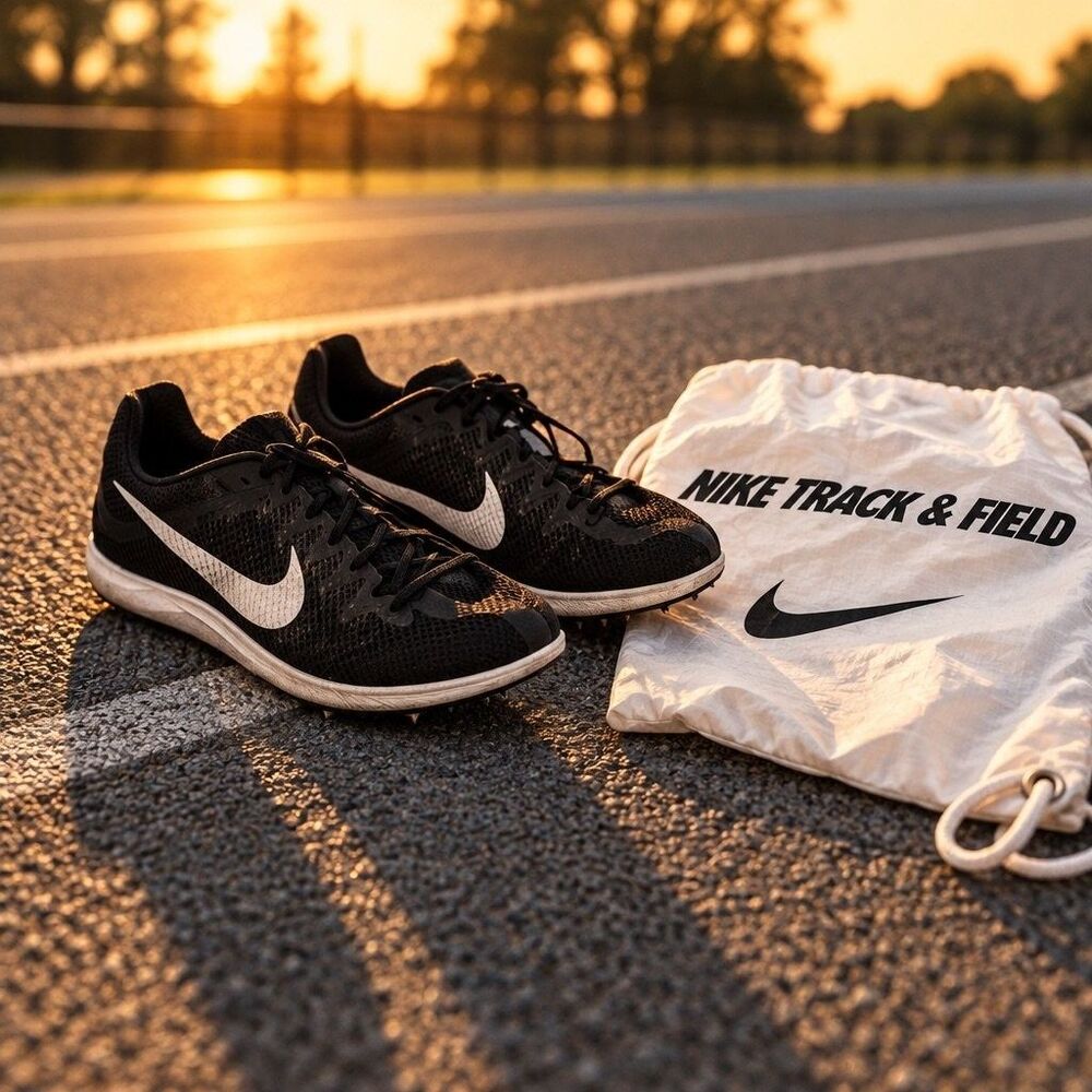 Nike Zoom Rival Distance Track Spikes DC8725-001 Men 5 Women 6.5 Black w Bag